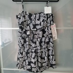 A Shore Fit Tiered One Piece Swim Romper NWT